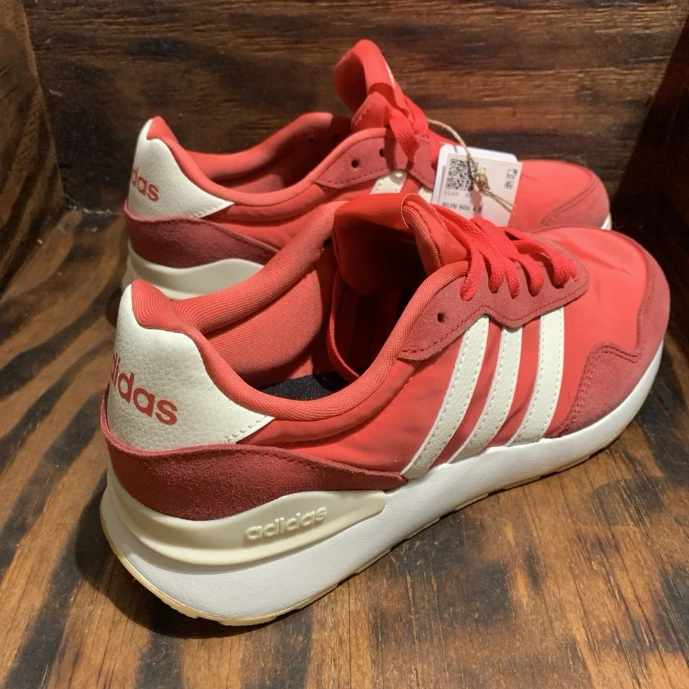 adidas Run 60s 4.0 Red/White Lace-Up Low Top Women's Sneakers JP5973 Size 8